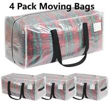 4 Pack Large Moving Bags, Extra Heavy Duty Large Moving Bags With Comfortable Handle & Strong Zipper, Storage Totes For Space Saving, Clothes Storage, College Dorm, Travel, Moving Supplies, Thick Storage Bags With Side Handles & Tag Pocket - 無色 - 查看 1
