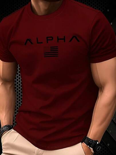 Camiseta casual transpirable para hombre manga corta diseño gráfico personalizado  estampado de logo minimalista moda urbana comodidad y estilo en una prenda esencial para el guardarropa masculino