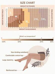 1Pair Women Solid Slim Fit Sheer Casual Tight, For Daily - màu đen - Xem 6