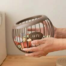 Organizador de cápsulas de café de hierro multifuncional, estante de almacenamiento creativo para aperitivos y frutas, cesta Diagonal hueca, artículos para el hogar, 1. FICQ - Blanco - Ver 3