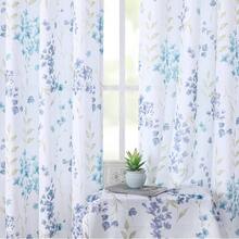 Semi Sheer Floral Window Curtains 84 Inches Length For Living Room, Colorful Flowers Blossom Print Farmhouse Rod Pocket Watercolor Window Treatment Drapes For Bedroom(2 Panels, 55inchx84inch, Blue),55inchWx84inchL(Packof2),BlueFloral - 藍花 - 查看 3