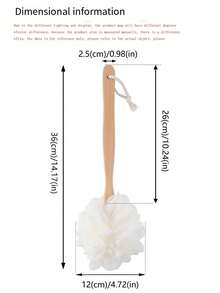 1支去角质木质身体按摩沐浴刷，天然鬃毛，柔软SPA男女通用干湿两用身体刷