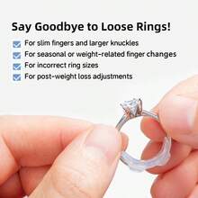 KLONKEE 18pcs Ring Adjuster Set, Suitable For Loose Rings, Includes 3 Types (Spiral Rings, Ring Guards, Sizing Strips) Fits 1-10mm Wide Rings, Unisex Invisible Size Adjustment Solution - Multicolor - View 7