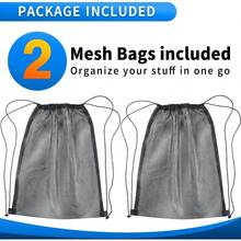 2 bolsas de malla con cordn de 16x 20 pulgadas, bolsas de red de nailon resistente, mochila de malla duradera para gimnasio, senderismo, natacin, ftbol, baloncesto, playa, juguetes de - inicial - Ver 7
