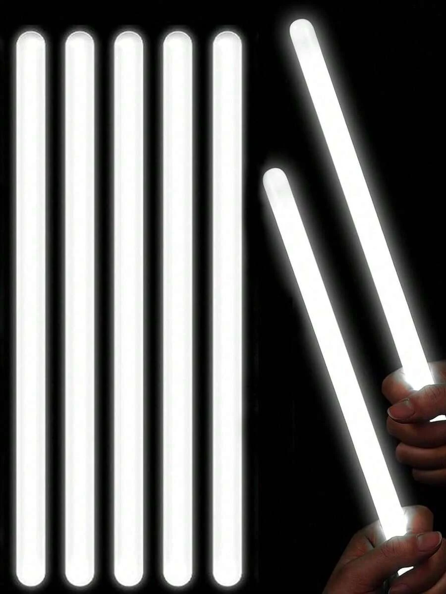 30支14英寸超大白色荧光棒。这些超亮荧光棒可在黑暗中持续发光12-16小时。适用于万圣节/圣诞节派对、婚礼、音乐会、酒吧、夜总会、生日派对、节日、户外活动、婚礼装饰、礼品推荐、生日装饰、派对照明、荧光派对用品、派对装饰、派对玩具以及各种场合。 - 白色 - 查看 1