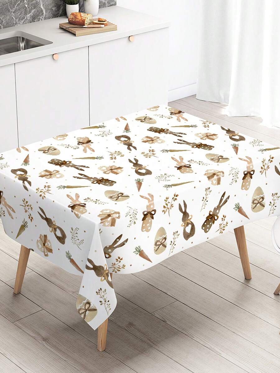 1 pièce Nappe jetable de Pâques 130*220cm, Nappe de table de Pâques heureuse avec un design mignon de lapin, d'œuf de Pâques et de carotte, Décoration de Pâques, Décoration de maison, Fournitures de fête de Pâques, Décoration de cuisine et de maison pour le jour de Pâques, Décoration de table, Décoration de printemps, Décoration du jour de Pâques heureux, Nappe de table de cadeau, bar, armoire