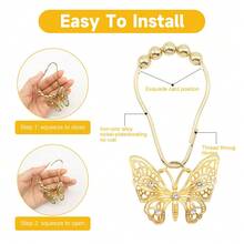 12 ganchos decorativos de mariposa hueca, diseño hueco dorado de alta gama y generoso, material de hierro resistente y duradero, impermeable, resistente a la oxidación, adecuado para baño, cocina y otros escenarios, regalo del Día de San Valentín, recomendado para el Ramadán, esenciales de primavera/verano - Dorado - Ver 8