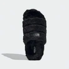 Adidas Women's Casual Plush Slippers, Minimalist Design, Autumn/Winter - Black - View 2