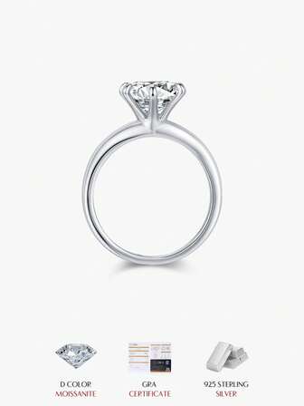  MODIAN D Color VVS1 Square Moissanite Ring 925 Sterling Silver Dazzling Wedding Band Rings For Women Fine Jewelry Gifts