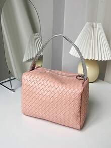 1PC,Knitted Handheld Women's Bag Makeup Bag Portable Toilet Bag Fashionable And Versatile Travel Bag - Multicolor - View 9