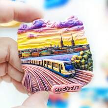 1pc Resin Refrigerator Magnet, Nordic Sweden Iceland Norway Finland Oslo Helsinki Stockholm Aurora Black Sand Beach, Travel Souvenir, Magnetic Home Decor, Office Island Resort Storage Cabinet Bedroom Wall Decoration, Nordic Trip Floating Island Visby Arctic - Multicolor - View 16