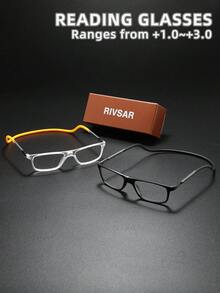 两副男女通用磁吸式可拆卸颈挂式老花镜，新款方形时尚哑光设计，适合阅读、缝纫、商务、日常佩戴、运动，防滑，电脑使用舒适便捷，适合各种脸型，7种度数可选，是送给父母、节日礼物的理想之选。眼镜，女士眼镜，近视眼镜，女士老花镜，男士老花镜，未来感设计。