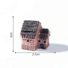 1/6pcs Mini House Resin Figurines - Ideal For DIY Fairy Garden, Succulent Planting And Glass Container Planter Decor! - Apricot - View 15