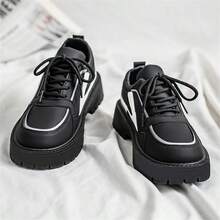 Zapatos de cuero para hombres, diseño nuevo 2025, zapatos casuales de punta ancha tipo Derby, estilo único de peluquero, adecuados para todas las estaciones - Negro - Ver 4