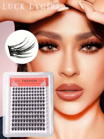 Christmas Gift 144pcs/Set Eyelash Extension Kit - DIY Eyelash Extension, Includes Cluster Lashes, D Curl Individual Lashes, Faux Mink Lashes, Mixed Length 10-18mm