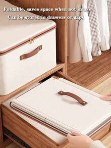 1pc Foldable Storage Box - Essential Home Storage Box, Double-Sided Zipper Design, Durable, Large Capacity, Faux Leather Handle For Easy Carrying, Can Be Used As Clothes Storage Box Or Under-Bed Storage Box - Multicolor - View 5