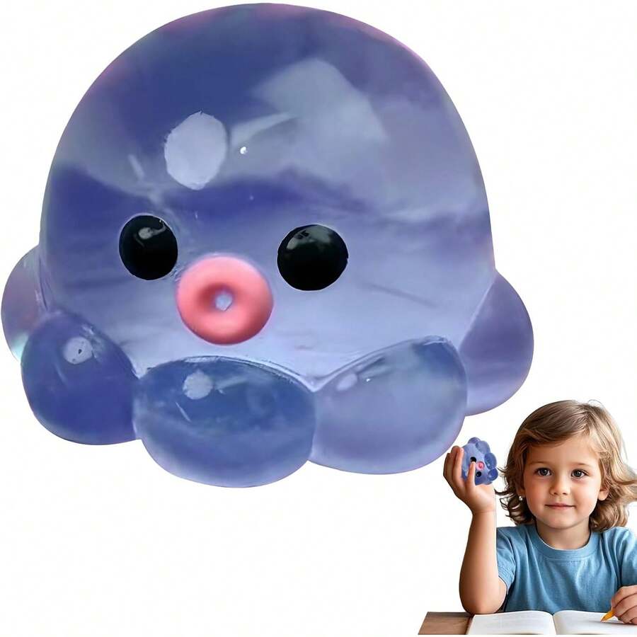 Kawaii Octopus Fidget Stress Balls – Adorable Octopus Relaxation Toy For Kids, Teens & Office Stress Relief (Perfect For Anxiety Reduction & Fidgeting) - Màu xanh lam - Xem 1