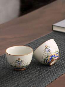 1/2/4/6件套汝窑陶瓷茶杯，宫廷风格陶瓷茶杯，家用客用茶杯，功夫茶杯，大师杯，茶道饮具，红茶杯，咖啡杯，礼品杯
