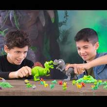 ZURU Smashers Mini Jurassic Light Up Dino Egg Collectible Egg, Volcano Slime, Fossil Toy, Dinosaur Toys, T-Rex Toy For Boys And Kids (Random)