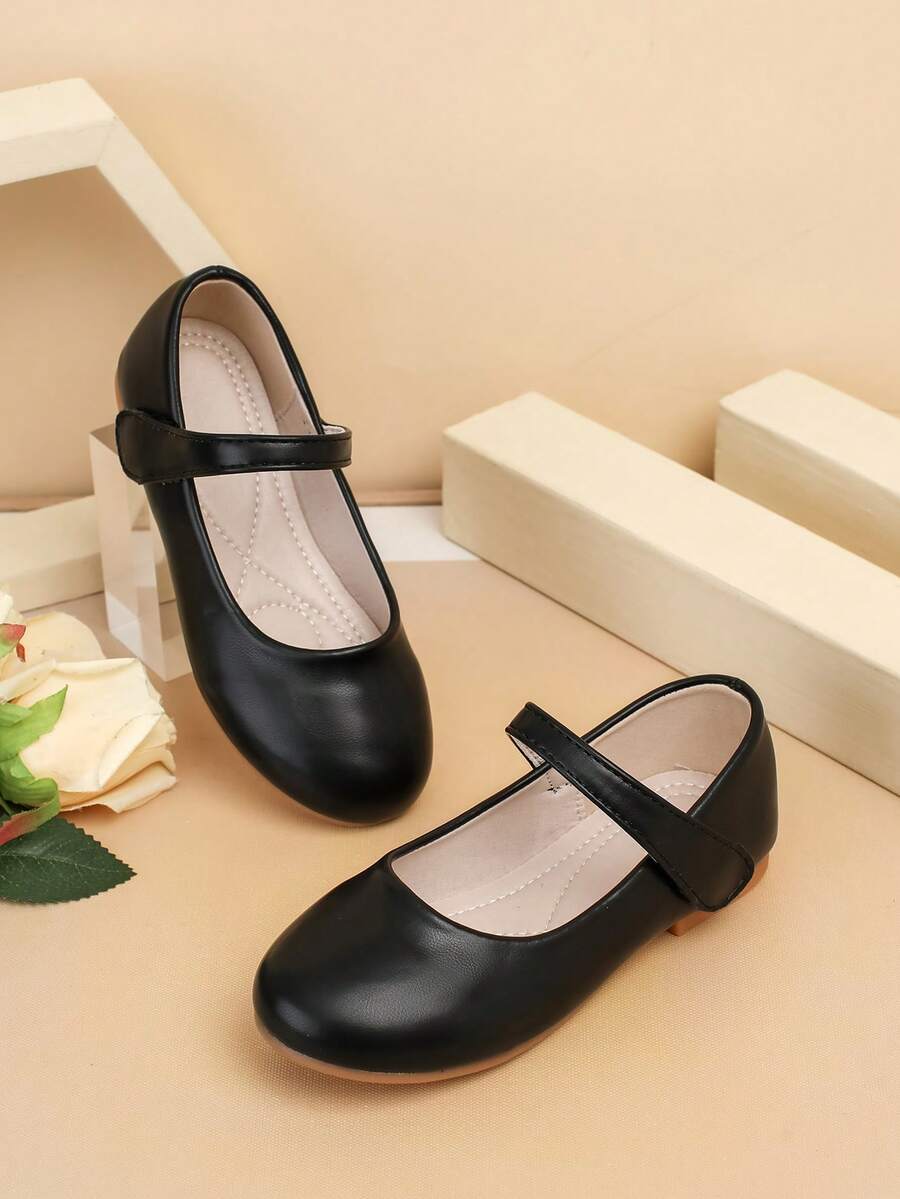 2025新款时尚女童平底休闲百搭鞋，适合搭配连衣裙，日常穿着，夏秋季皆宜 - 黑色 - 查看 1