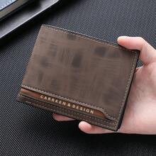 New Men's Casual Lightweight Short Wallet Patchwork Color Block Design Bifold Multi-Function Wallet Coin Purse Gift For Boyfriend Father Son For Men Money Wallet Mini Wallet Purse Wallet Men Wallet Leather Small Wallet - Multicolor - View 5