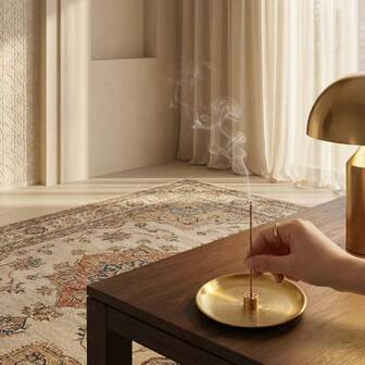 1 st elegant zenblommande metallrökelsebrännare - legering yogarökelsebrännare med dammsamlare, lämplig för fridfull heminredning, perfekt för ramadan- och påskgåvor