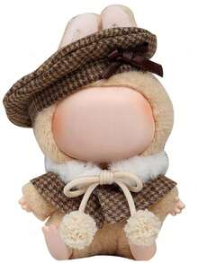 专为 La Bu Bu 设计的服装，包括复古可可色斗篷套装、复古贝雷帽、围巾和斗篷，打造时尚造型。套装包含两件套娃娃帽和服装（不含娃娃）。适合作为新年、情人节装饰礼物。 - 彩色 - 查看 5