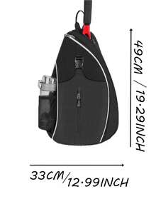 حقيبة تخزين لمضرب التنس مقاومة للماء مع جيوب لزجاجة المياه والكرات، متينة، خياطة معززة، تصميم أحادي اللون بسيط، قماش أكسفورد مقاوم للتمزق، مناسبة لمضارب التنس القياسية والبيكلبول والريشة الطائرة، للجنسين، لتدريب التنس والمباريات والرياضات الخارجية والرياضات الجماعية والتنقل اليومي، حقيبة كتف، حقيبة البيكلبول