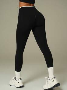 UONNOU 黑白运动套装 | 塑形瑜伽两件套 - 黑色 - 查看 7