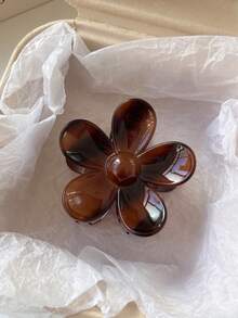 4pcs/1pc Women's Autumn/Winter Brown Plastic Hair Clips, Fashionable, Versatile, Elegant, Simple, Solid Color Hair Claws, Suitable For Daily Wear, Casual, Party, Commute, Beach, Vacation, Ponytail, Bun, Washing Face, Makeup, Accessory Flower Hair Clutch Women Bandanas Winter Hair Accessories - Multicolor - View 10