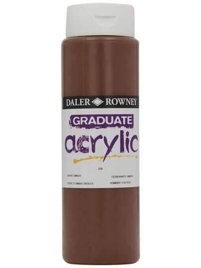 Daler Rowney DR123500225 GRADUATE ACRYLIC 500ML BURNT UMBER , Brown