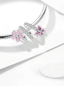 1 buah Kalung Manik-manik Liontin Bunga & Kupu-kupu Modis, Cocok untuk Gelang Wanita, Perhiasan DIY, dan Aksesori Pakaian Sehari-hari, Cocok untuk Dipakai Anak Perempuan - Kupu-kupu Bunga Kecil - View 5