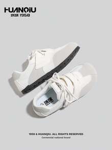 HUANQIU 女士复古网面透气休闲运动鞋，多功能运动鞋 - 米色 - 查看 3