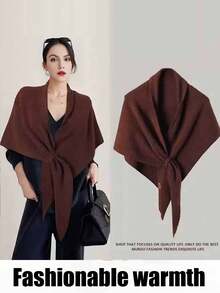 1 Stück Damen Einfarbig Gestrickter Schal & Mütze Set, Neue Mode Sturmhaube, Lässiger vielseitiger gestrickter Halswärmer Schal, Herbst/Winter Kältebeständige Warme Beanie, Geeignet für den täglichen Gebrauch