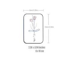 INKARTLINK وشم مؤقت فني بتصميم خط وردة وردي رقيق من INKARTINK، ملصق وشم زهري مائي وهمي، وشم زائف واقعي، يدوم من يومين إلى خمسة أيام، تصميم فريد للزينة - متعدد الألوان - مشاهدة 5