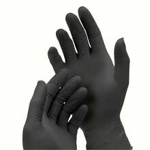 100 chiếc/gói găng tay nitrile đen dùng một lần, thích hợp cho nhà bếp, tiệm xăm, tiệm làm tóc, chăm sóc thú cưng, tiệm làm móng và dọn dẹp nhà cửa. Được làm từ chất liệu nitrile chất lượng cao, thoải mái khi đeo, thích hợp cho sử dụng trong gia đình và chuyên nghiệp. (Không bao gồm hộp đóng gói) - màu đen - Xem 3