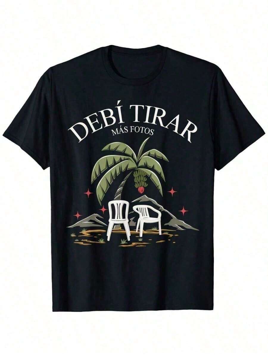 Camisetas con patrón retro de Puerto Rico - Únicas y elegantes para hombres y mujeres - Negro - Ver 1
