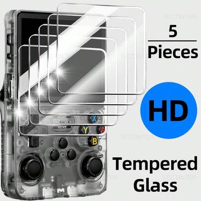 2/3/5 יחידות מגן מסך עבור R36S/R35S/RGB20S זכוכית מחוסמת סרט עבור R36S משחקי כף יד קונסולת משחקי אחסון סרט אביזרים