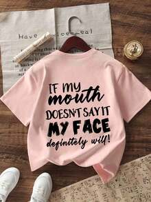 3件套女士新款休闲可爱图案宽松度假风圆领短袖T恤，时尚日常上衣，适合日常度假穿着。粉色夏季 - 粉色 - 查看 2