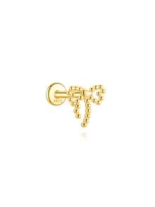1Pc 925 Sterling Silver Elegant And Stylish Bow Cubic Zirconia Stud Earring Flat Back Cartilage Helix Piercing Fine Jewelry Suitable For Women'S Daily Wear Parties, And Wedding Occasions - Gold - View 17