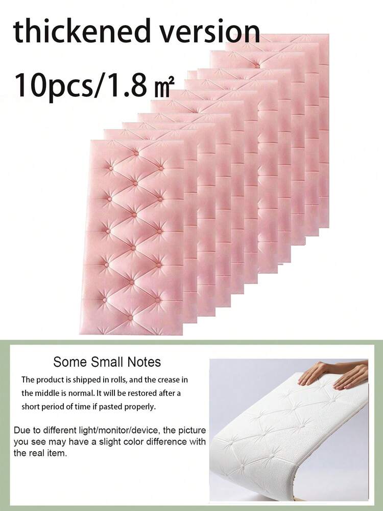 Self-Adhesive 3D Design, Elegant Rhombus Pattern Decorative Cushion Wall Sticker For Tatami Bed Headboard, Soft Padding, Black And White, Suitable For Bedroom And Living Room Decor, Foam Wall Panels For Room, Leather-Wrapped Decorative Collision-Proof Wall Padding, Wall Covering For Bedroom Headboard, Ensuring Safety - Multicolor - View 6