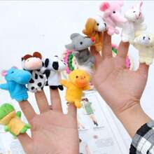 5pcs Cartoon Animal Finger Puppets, Role Play Storytelling Plush Dolls Toys - Color - View 6