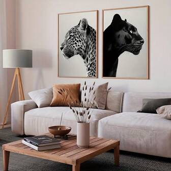 1 pieza sin marco, pósteres de revistas de moda, arte de pared con estampado de leopardo, impresiones de fotografía de retratos de animales, decoración divertida para el baño, pintura de decoración minimalista de animales para la galería
