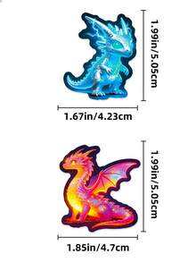 56pcs Dragon Animal Cartoon Series Phone Case Graffiti Stickers, Suitable For Laptop, Helmet, Skateboard, Waterproof DIY Creative Stickers, Neon Stickers - Multicolor - View 3