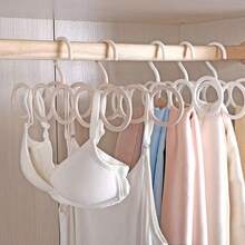 3/1pc 5-Hole Scarf Rack, Multi-Purpose Plastic Storage Hanger, Scarf Tie Necktie Organizer Rack, Space-Saving Wardrobe Hanger, Dorm And Bedroom Storage, Tie Scarf Organizer Rack, Multifunctional Hanging Scarf, Home Use Belt Waistband Sock Hanger Plastic Clothes Rack - Multicolor - View 4