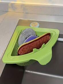 Sink Accessories, Food Waste Disposer, Triangular Drain Basket, Kitchen Strainer, Storage Rack With Drip Tray, Vegetable & Fruit Washing Basin With Rice Residue Filter - Multicolor - View 8