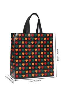 1/3/6pcs Simple Daily Large Capacity Handbag Gift Non Woven Black Day Printed Handbag Bar Packaging Bag Waterproof - Multicolor - View 4