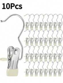 Drive The  Of Family Organization! These 10/15 Piece Metal Clip Hangers Are Essential! Anti Slip And Windproof, Perfect For Pants, Boots, And Hats! Easy Organizing And Summarizing Wardrobe, Multifunctional Storage # Home Decoration # Clothing Storage Stainless Steel Hangers - 彩色 - 查看 15