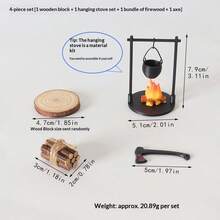 1Set Miniature Dollhouse Chimney And Fire Pit Set - Durable Black Plastic Fire Pit With Realistic Fire And Smoke, Ideal For Dollhouse DIY Accessories, Model House Christmas Decor, And Photography Props, Fire Pit Decor Accessories - Multicolor - View 8