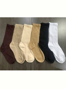1 Paar Damen Loose-Fit Bootsocken aus weichem, atmungsaktivem, warmem, bequemem und dehnbarem Stoff. Das klassische Farbschema in Schwarz, Weiß und Grau ist für Lässig-Wear, Büroarbeit, Sport, Schule und Herbst/Winter Saison geeignet. - Verschiedenfarbig - Übersicht 11